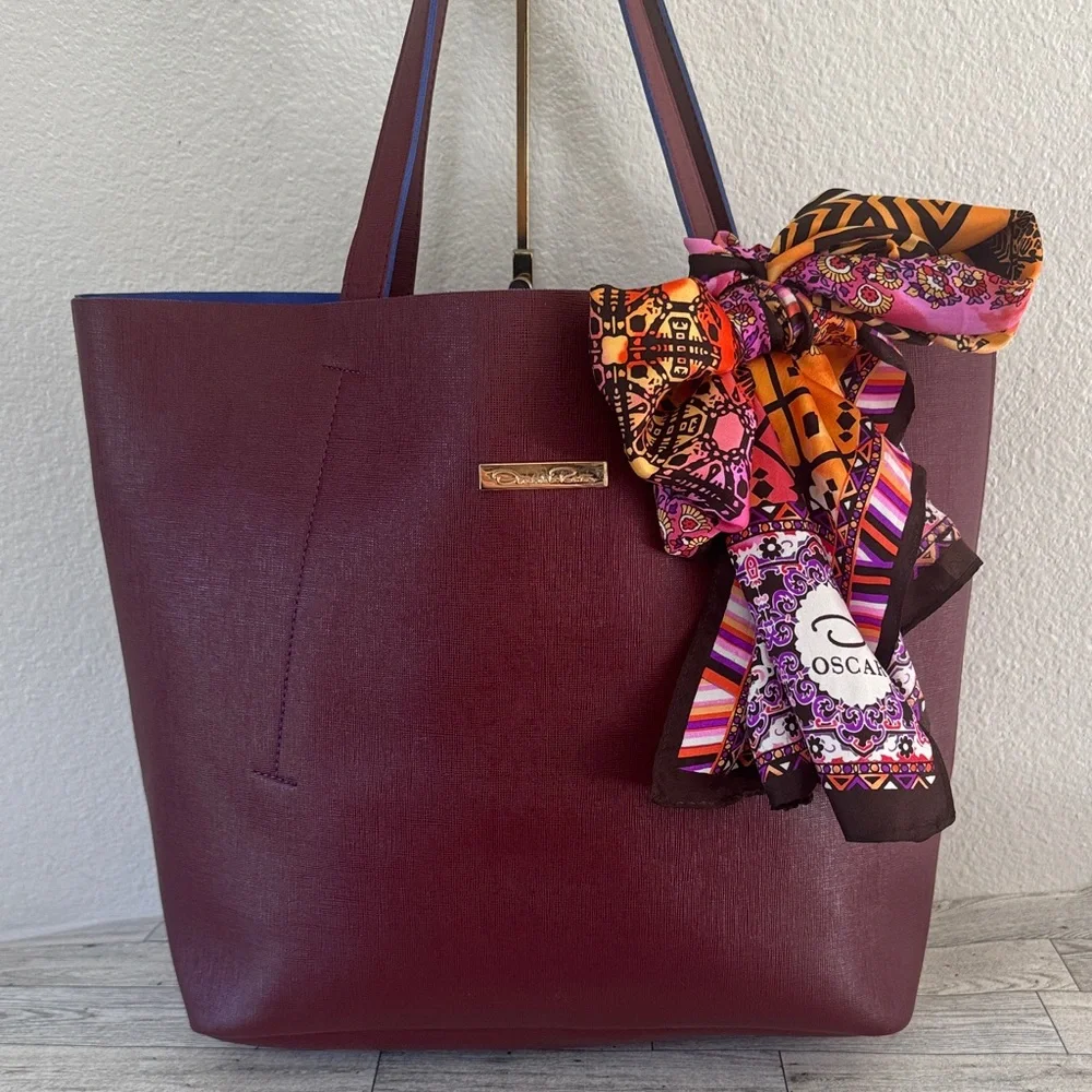 Oscar de la Renta Tote & Silk Scarf